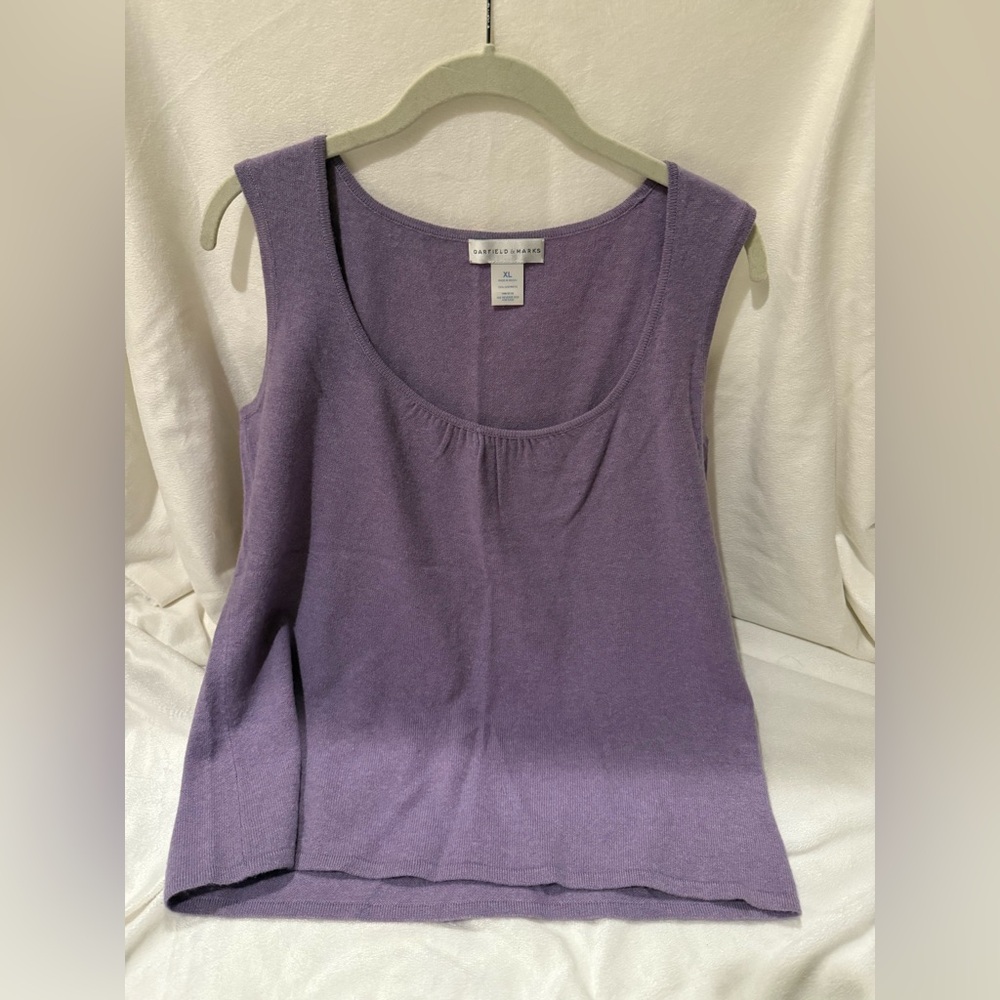 100% Cashmere Purple Tank Top